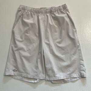 Lacoste SZ M‎ x 9" Stretch Taffeta White Performance Athletic Shorts GH7411